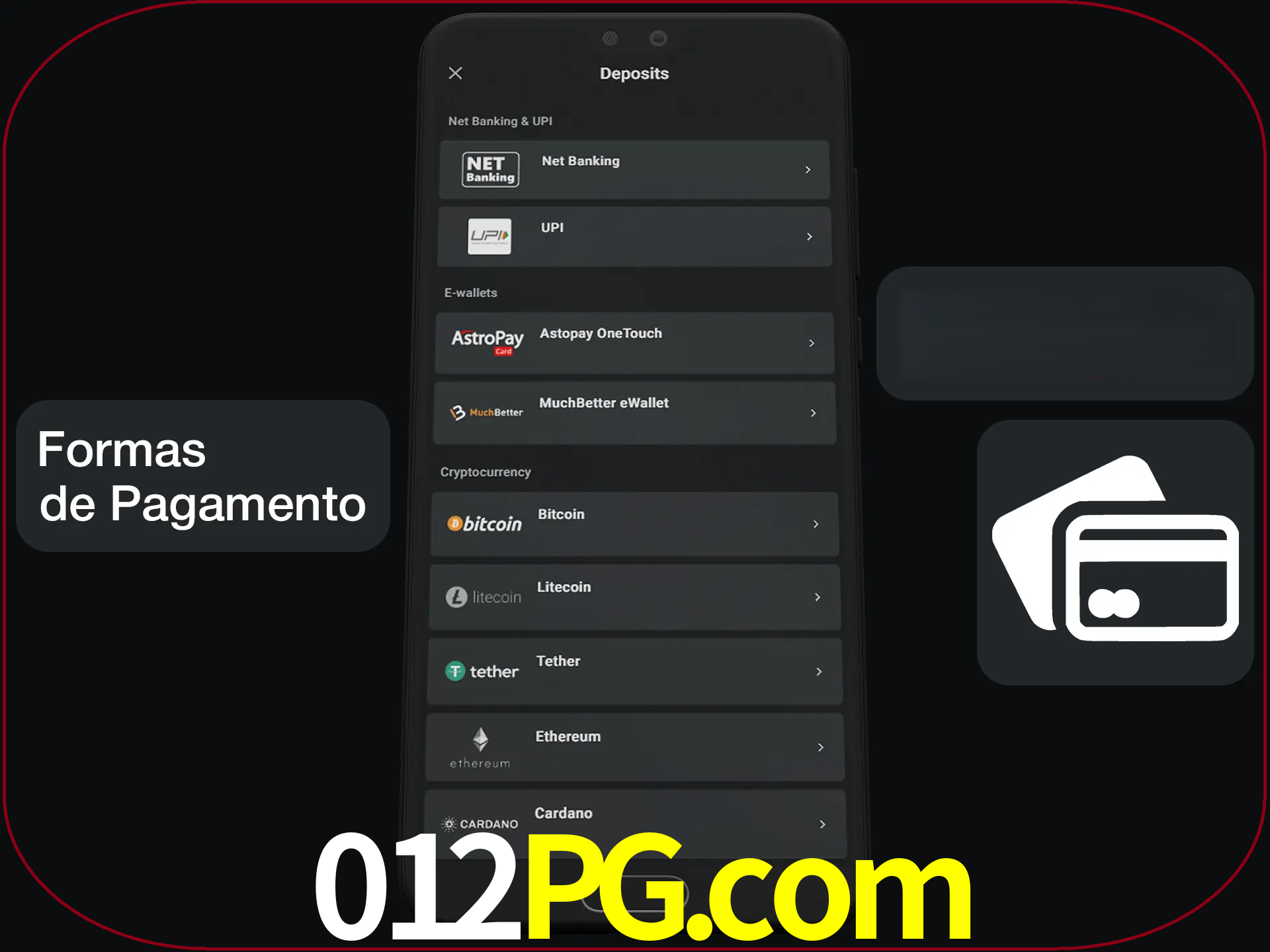 Escolha a forma de pagamento de sua preferência.