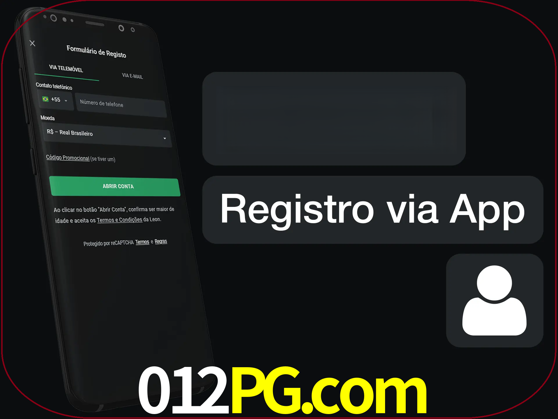 Registre-se com duas etapas usando o aplicativo.