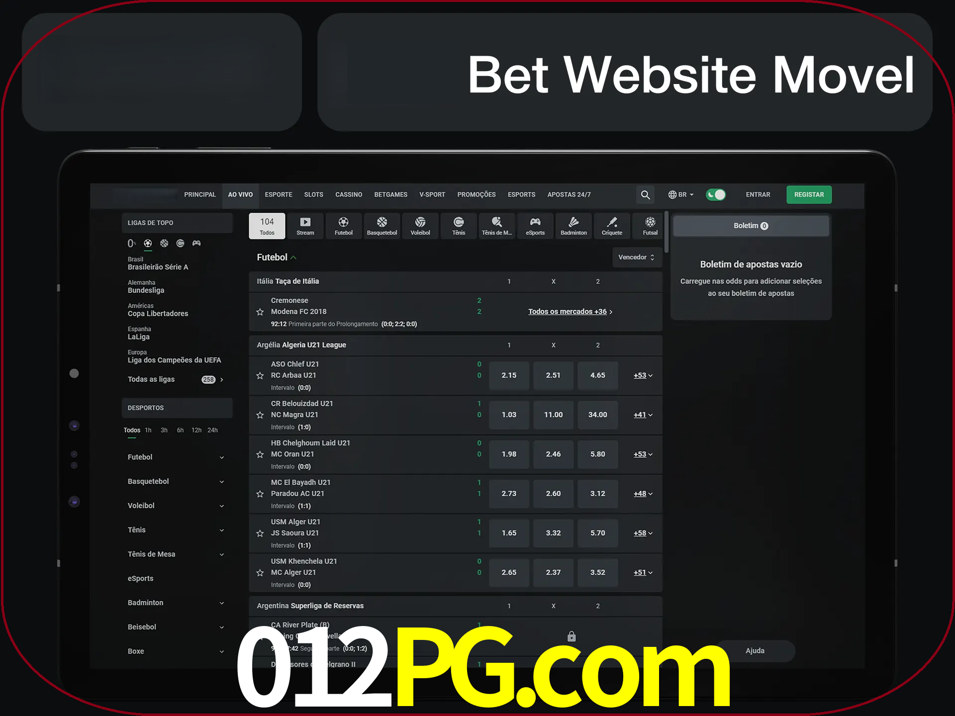 Use nosso website em qualquer dispositivo.